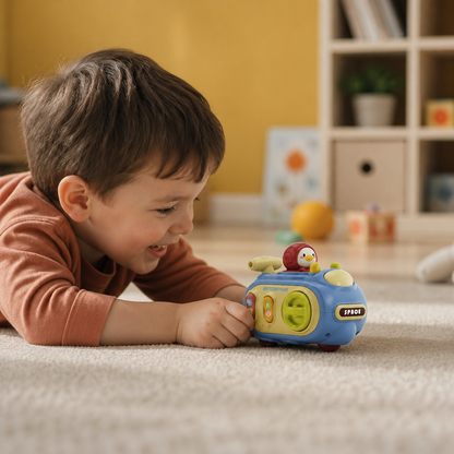 5-in-1 Press & Go Busy Car Toy for Fine Motor Skills Development