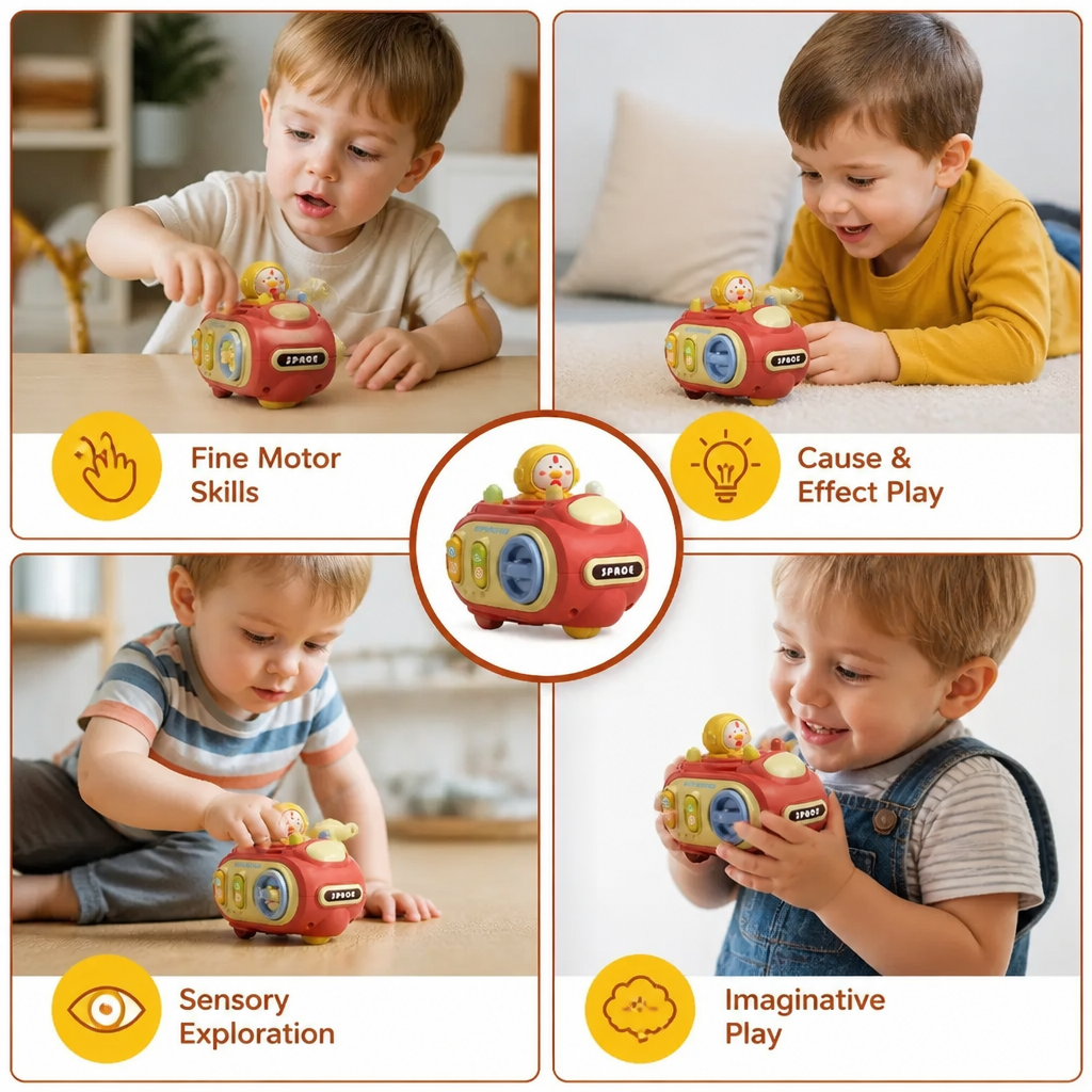 5-in-1 Press & Go Busy Car Toy for Fine Motor Skills Development