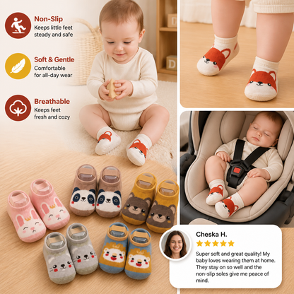 Non-Slip Cartoon Sock Shoes for Babies & Toddlers