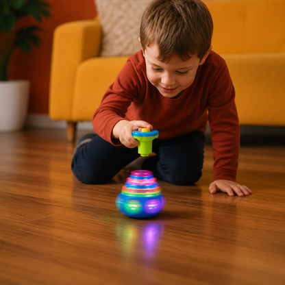 Interactive Light-Up Musical Spinning Top Toy for Kids