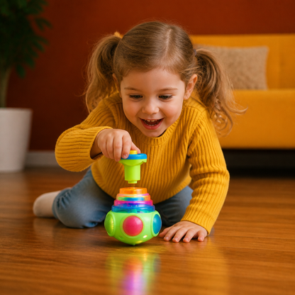 Interactive Light-Up Musical Spinning Top Toy for Kids
