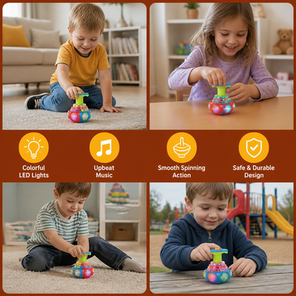 Interactive Light-Up Musical Spinning Top Toy for Kids