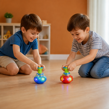 Interactive Light-Up Musical Spinning Top Toy for Kids