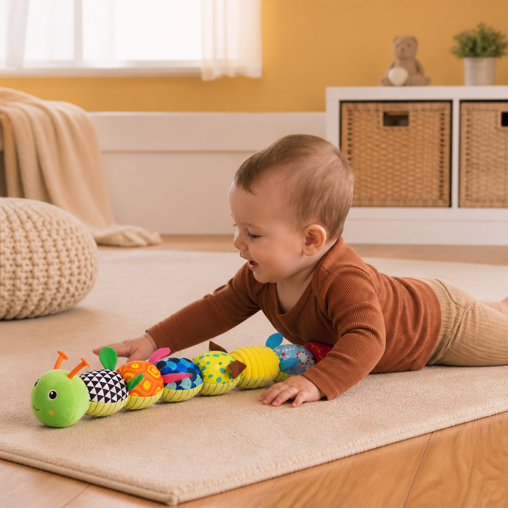 Sensory Plush Rattle and Music Caterpillar