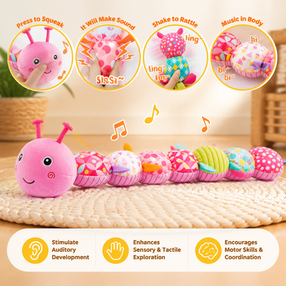 Sensory Plush Rattle and Music Caterpillar