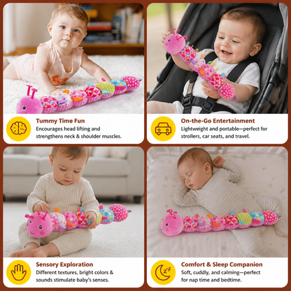 Sensory Plush Rattle and Music Caterpillar