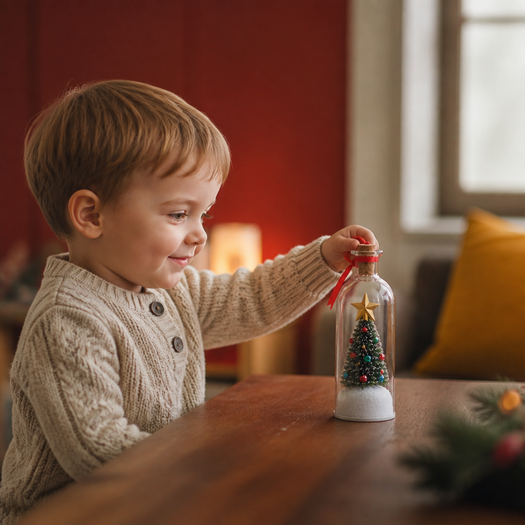 Recordable Christmas Message-in-a-Bottle Ornament with Voice Playback