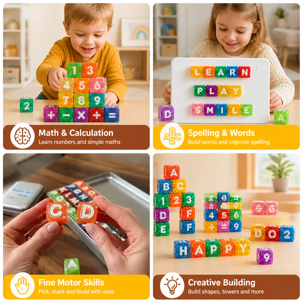 40-Piece Magnetic Letters & Numbers Learning Set – Montessori STEM Toy for Kids