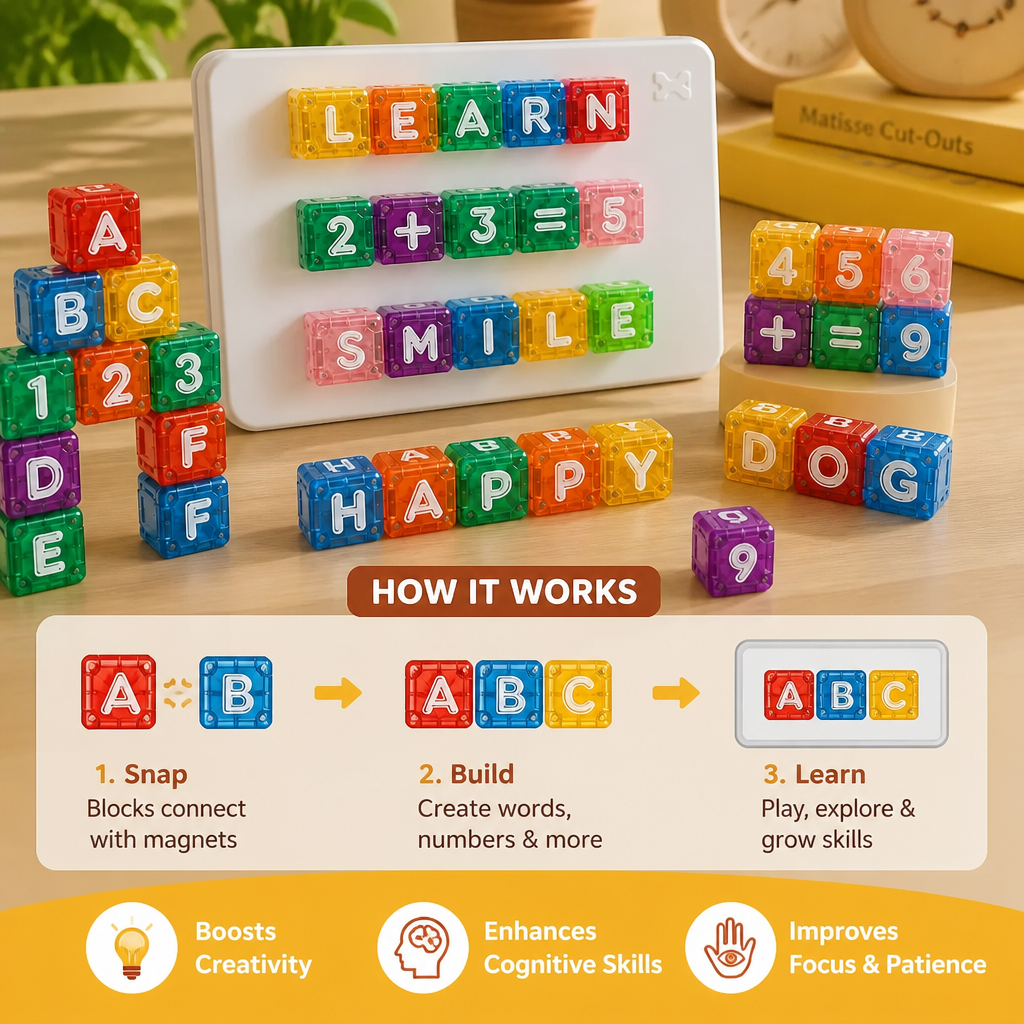 40-Piece Magnetic Letters & Numbers Learning Set – Montessori STEM Toy for Kids
