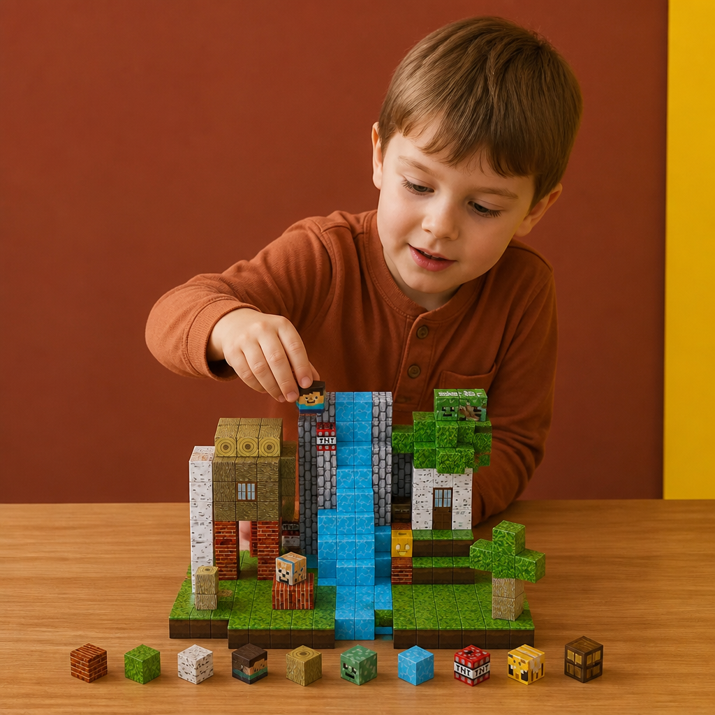 100-Piece Magnetic Building Cube Set – Montessori STEM Construction Toy for Kids