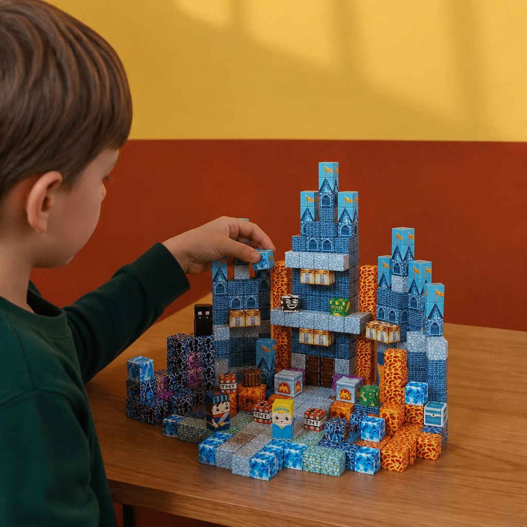 100-Piece Magnetic Building Cube Set – Montessori STEM Construction Toy for Kids