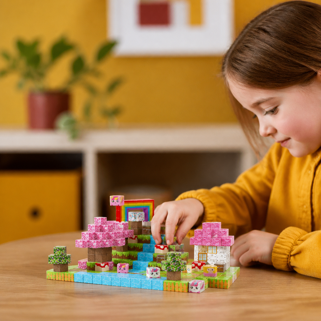 100-Piece Magnetic Building Cube Set – Montessori STEM Construction Toy for Kids