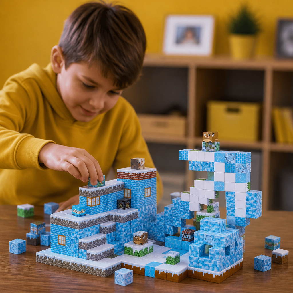 100-Piece Magnetic Building Cube Set – Montessori STEM Construction Toy for Kids