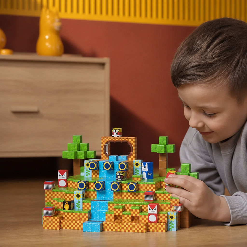 100-Piece Magnetic Building Cube Set – Montessori STEM Construction Toy for Kids