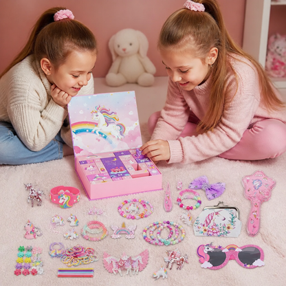 24-Day Unicorn Advent Calendar with Hair Accessories, Stickers & Surprise Gifts