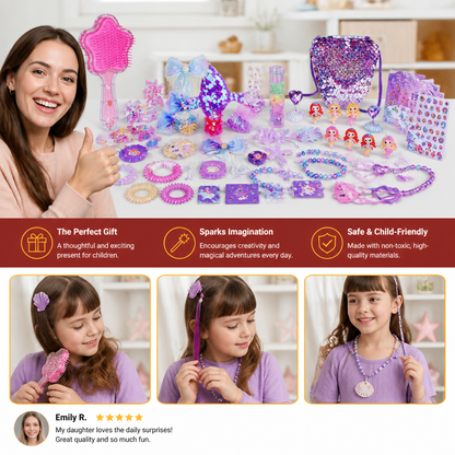 24-Day Mermaid Advent Calendar with Hair Accessories, Stickers & Surprise Gifts