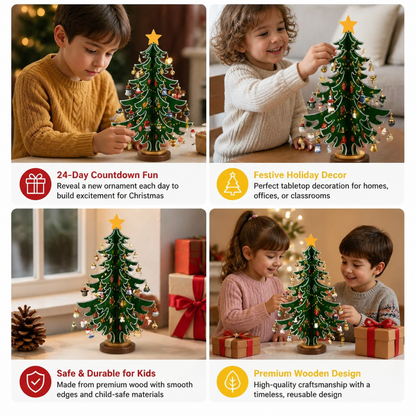 24-Day Mini Christmas Tree Ornament Advent Calendar for Kids