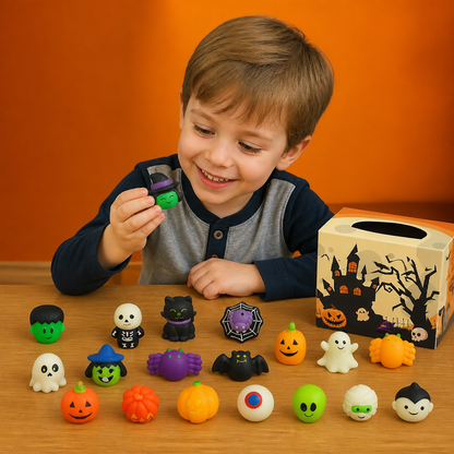 Washable & Reusable Halloween Squishy Toy Set for Party Favors and Trick-or-Treating