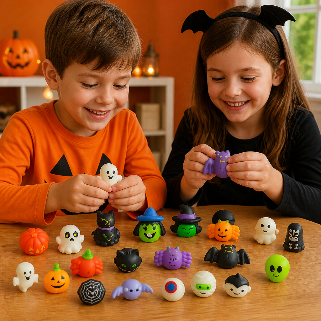 Washable & Reusable Halloween Squishy Toy Set for Party Favors and Trick-or-Treating