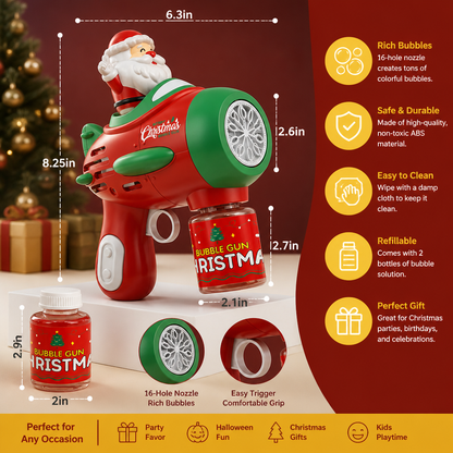 Electric Christmas Bubble Gun with Lights & Sounds for Kids