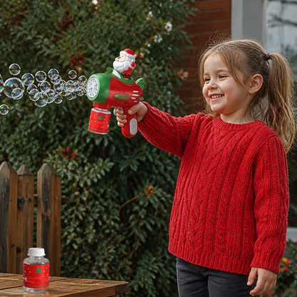 Electric Christmas Bubble Gun with Lights & Sounds for Kids