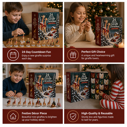 24-Day Christmas Giraffe Figurine Advent Calendar