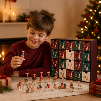 24-Day Christmas Giraffe Figurine Advent Calendar