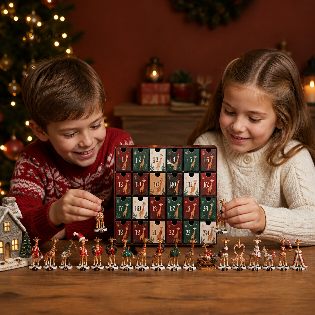 24-Day Christmas Giraffe Figurine Advent Calendar