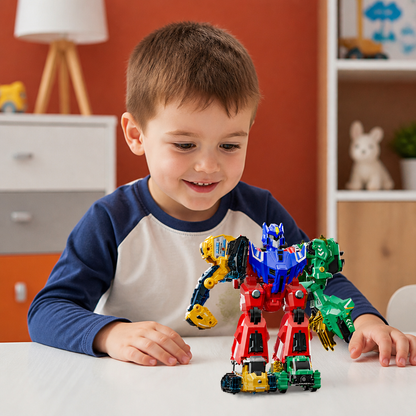 6-in-1 Magnetic Transforming Toy – Build 6 Vehicles, 3 Dinosaurs & 1 Robot