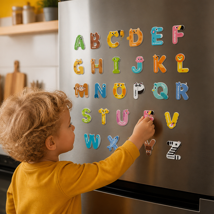 Animal Alphabet & Number Fridge Magnets – Kids’ Spelling and Learning Set