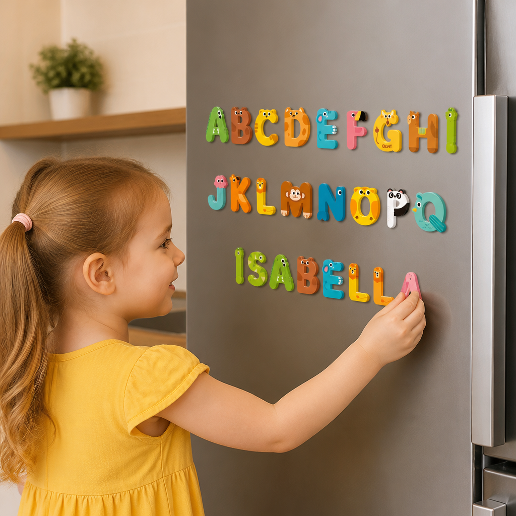 Animal Alphabet & Number Fridge Magnets – Kids’ Spelling and Learning Set