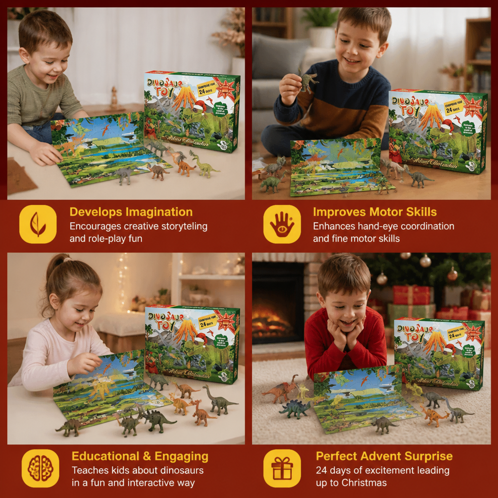 24-Day Dinosaur Toy Advent Calendar with Surprise Figures