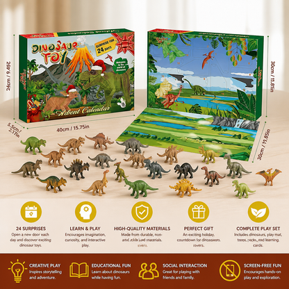 24-Day Dinosaur Toy Advent Calendar with Surprise Figures