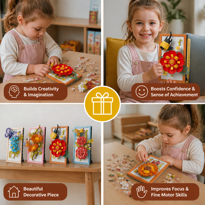DIY 3D Nature Frame Building Blocks Set – Flowers & Insects