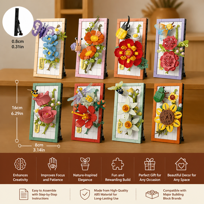 DIY 3D Nature Frame Building Blocks Set – Flowers & Insects