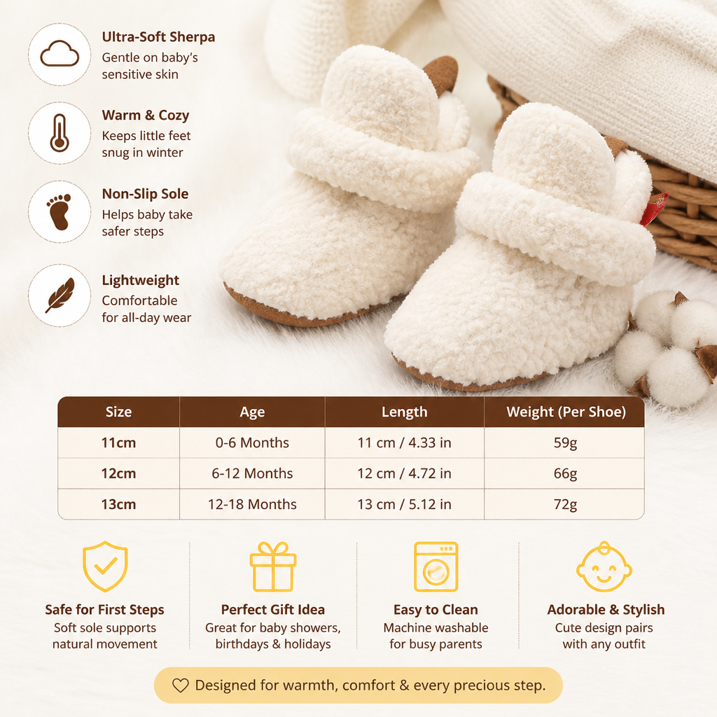 Warm & Cozy Sherpa Baby Booties for Winter