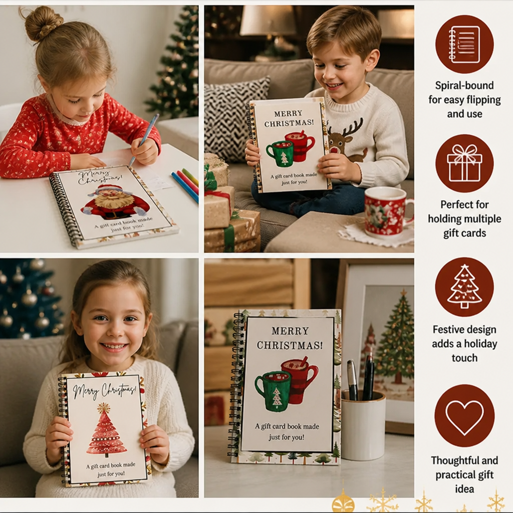 DIY Christmas Gift Card Book – Spiral-Bound Holiday Gift Organizer