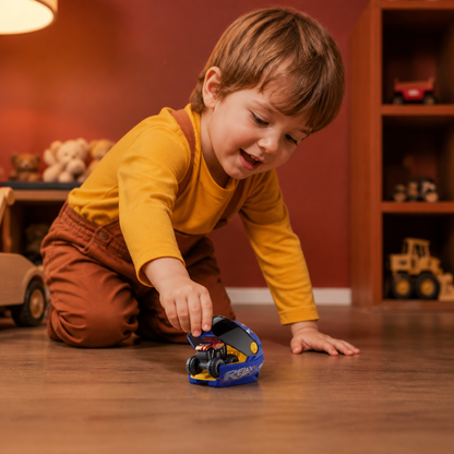 One-Click Monster Truck Launcher with Helmet & Handle Design