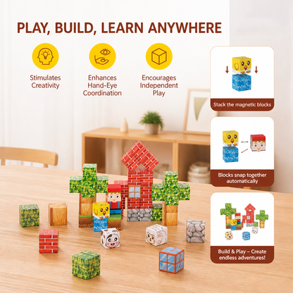 40-Piece Magnetic Building Blocks Set for Kids – Perfect for On-the-Go Fun