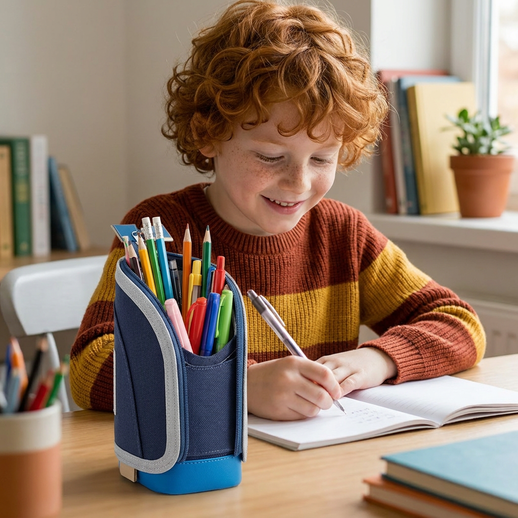 2-in-1 Pop-Up Pencil Case with Pen Holder – Space-Saving Desk Organizer