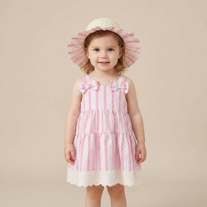 Seaside Stripe Dress Set & Hat