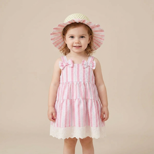 Seaside Stripe Dress Set & Hat
