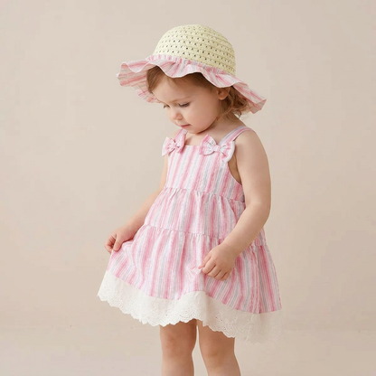 Seaside Stripe Dress Set & Hat