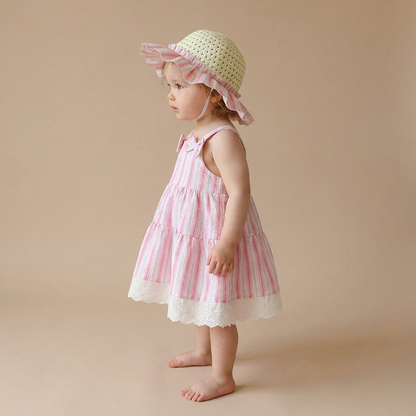Seaside Stripe Dress Set & Hat