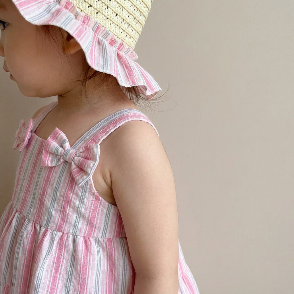 Seaside Stripe Dress Set & Hat