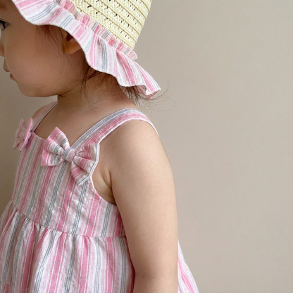 Seaside Stripe Dress Set & Hat