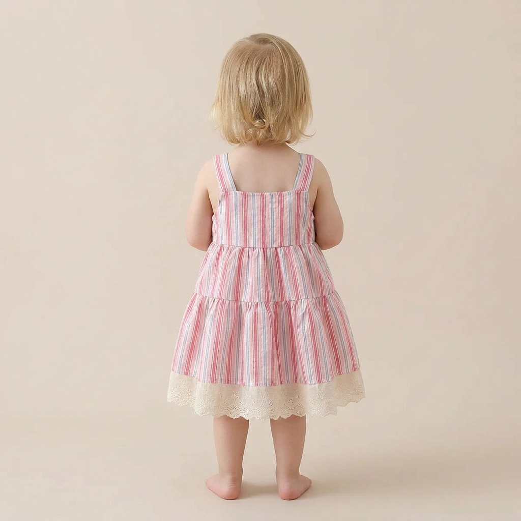 Seaside Stripe Dress Set & Hat