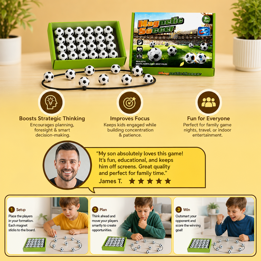 Magnetic Soccer Strategy Game – Interactive Family Challenge for Kids & Adults