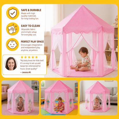 Princess Castle Play Tent for Indoor & Outdoor Fun