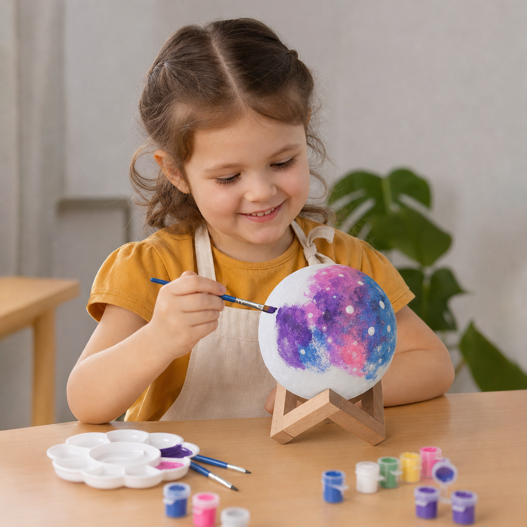 DIY Paint Your Own Moon Lamp Kit for Kids – Creative Space Night Light